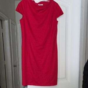 Ann Taylor LOFT Red Ruched Cowl Neck Sheath Mini Dress - NWT